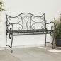 Preview: ARDEBO.de - Gartenbank 2-Sitzanzahl 114 x 56,5 x 90 cm Stahl Silber Grau