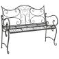 Preview: Gartenbank 2-Sitzanzahl 114 x 56,5 x 90 cm Stahl Silber Grau
