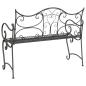 Preview: Gartenbank 2-Sitzanzahl 114 x 56,5 x 90 cm Stahl Silber Grau