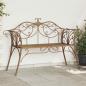 Preview: ARDEBO.de - Gartenbank 2-Sitzanzahl 130 x 47 x 90 cm Stahl Antikbraun