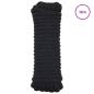 Preview: Bootsseil 12 mm 12 m Schwarz Polyester