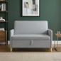 Preview: ARDEBO.de - Sofa mit Stauraum Hellgrau 122 x 78 x 87 cm Polyester