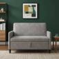 Preview: Sofa mit Stauraum 2-Sitzer Hellgrau 122 x 78 x 87 cm Polyester