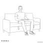 Preview: Sofa mit Stauraum Jeans blau 152 x 78 x 87 cm Polyester