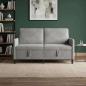 Preview: ARDEBO.de - Sofa mit Stauraum Hellgrau 152 x 78 x 87 cm Polyester