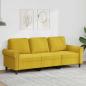 Preview: ARDEBO.de - 3-Sitzer-Sofa Gelb 180 cm Samt