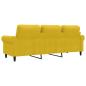Preview: 3-Sitzer-Sofa Gelb 180 cm Samt