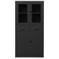 Preview: Büroschrank Anthrazit 90x40x180 cm Stahl gehärtetes Glas