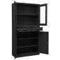 Preview: Büroschrank Anthrazit 90x40x180 cm Stahl gehärtetes Glas