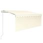 Preview: Markise Automatisch Einziehbar mit Volant 3,5x2,5 m Creme