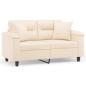 Preview: 2-Sitzer-Sofa mit Kissen Beige 120 cm Mikrofasergewebe