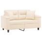 Preview: 2-Sitzer-Sofa mit Kissen Beige 120 cm Mikrofasergewebe