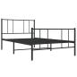 Preview: Bettgestell mit Kopf- und Fußteil Metall Schwarz 100x200 cm