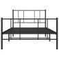 Preview: Bettgestell mit Kopf- und Fußteil Metall Schwarz 100x200 cm