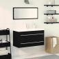 Preview: ARDEBO.de - Waschbeckenschrank mit Schubladen 3 pcs Schwarz Eichen-Optik
