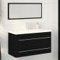 Preview: ARDEBO.de - Waschbeckenschrank mit Schubladen 3 pcs Schwarz Eichen-Optik
