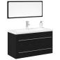 Preview: Waschbeckenschrank mit Schubladen 3 pcs Schwarz Eichen-Optik