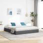 Preview: ARDEBO.de - Aufbewahrungsbett mit Speicher Dunkelgrau 193 x 203 cm Stoff