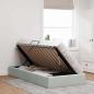 Preview: Aufbewahrungsbett mit Speicher Hellgrau 100 x 203 cm Samt