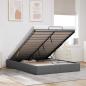 Preview: ARDEBO.de - Ottoman Bettgestell Dunkelgrau 152 x 203 cm Stoff