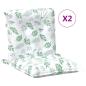 Preview: Outdoor-Kissen 2 stk. Stoff Feines Blattmuster 100 x 50 x 7 cm