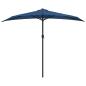 Preview: Balkon-Sonnenschirm Alu-Mast Blau 270x144x222cm Halbrund