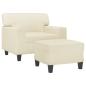 Preview: Sessel mit Hocker Creme 60 cm Kunstleder