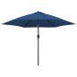 Preview: Sonnenschirm mit LED-Beleuchtung und Stahl-Mast 300 cm Azurblau