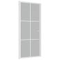 Preview: Innentür 93x201,5 cm Weiß Mattglas und Aluminium