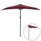 Preview: Balkon-Sonnenschirm Alu-Mast Bordeauxrot 270x144x222cm Halbrund