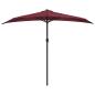 Preview: Balkon-Sonnenschirm Alu-Mast Bordeauxrot 270x144x222cm Halbrund