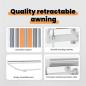 Preview: Ausziehbare Markise Mehrfarbig 500 x 350 cm Stoff und Aluminium