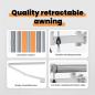 Preview: Ausziehbare Markise Mehrfarbig 500 x 350 cm Stoff und Aluminium