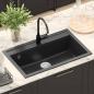 Preview: Waschbecken Granit 795 x 505 mm Schwarz