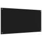 Preview: Küchenrückwand Schwarz 120 x 60 cm Gehärtetes Glas