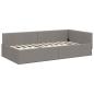 Preview: Eckbettgestell mit Kopfteil Taupe 90 cm x 200 cm Stoff