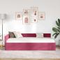 Preview: Eckbettgestell mit Kopfteil Weinrot 90 cm x 190 cm Samt