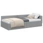 Preview: Eckbettgestell mit Kopfteil Hellgrau 90 cm x 190 cm Stoff