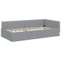 Preview: Eckbettgestell mit Kopfteil Hellgrau 90 cm x 190 cm Stoff