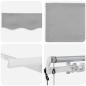 Preview: Einziehbare Markise Hellgrau 300 x 200 cm Stoff