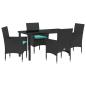 Preview: Tisch- und Stuhlset 5 pcs Schwarz PE-Rattan