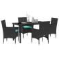 Preview: Tisch- und Stuhlset 5 pcs Schwarz PE-Rattan