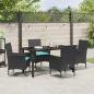 Preview: Tisch- und Stuhlset 5 pcs Schwarz PE-Rattan