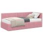 Preview: Eckbettgestell mit Matratze 2 stk. Rosa 90 x 190 cm Samt