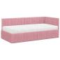 Preview: Eckbettgestell mit Matratze 2 stk. Rosa 90 x 190 cm Samt