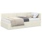 Preview: Eckbettgestell mit Matratze mit Kopfteil 2 stk. Creme Samt
