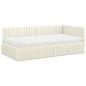 Preview: Eckbettgestell mit Matratze mit Kopfteil 2 stk. Creme Samt