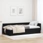 Preview: ARDEBO.de - Eckbettgestell mit Kopfteil Schwarz 100 cm x 200 cm Stoff