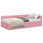 Preview: Eckbettgestell mit Kopfteil Rosa 100 cm x 200 cm Samt