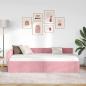 Preview: Eckbettgestell mit Kopfteil Rosa 100 cm x 200 cm Samt